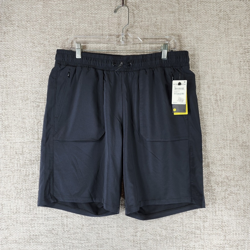 Zella Athletic Shorts Gym Training Mens Large Black Pull On Pockets NWT